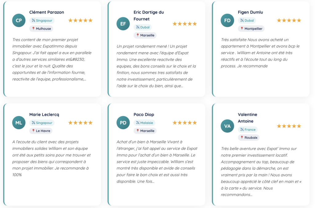 Avis Expat'immo sur leur site